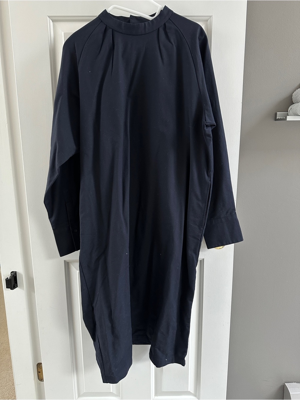 Muji Navy Double Woven Raglan Sleeve Dress - M/L - NWT